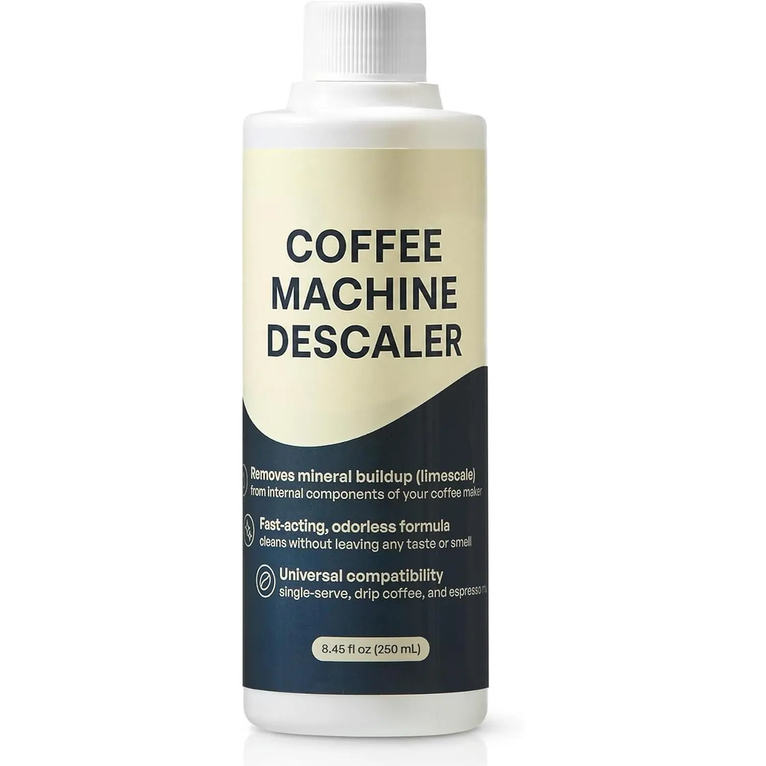 Coffee Machine Descaler Solution, 8.45 fl oz (250 mL),  Descaling Liquid for , , , , Espresso & Drip Coffee Makers, 2 Cleaning Cycles