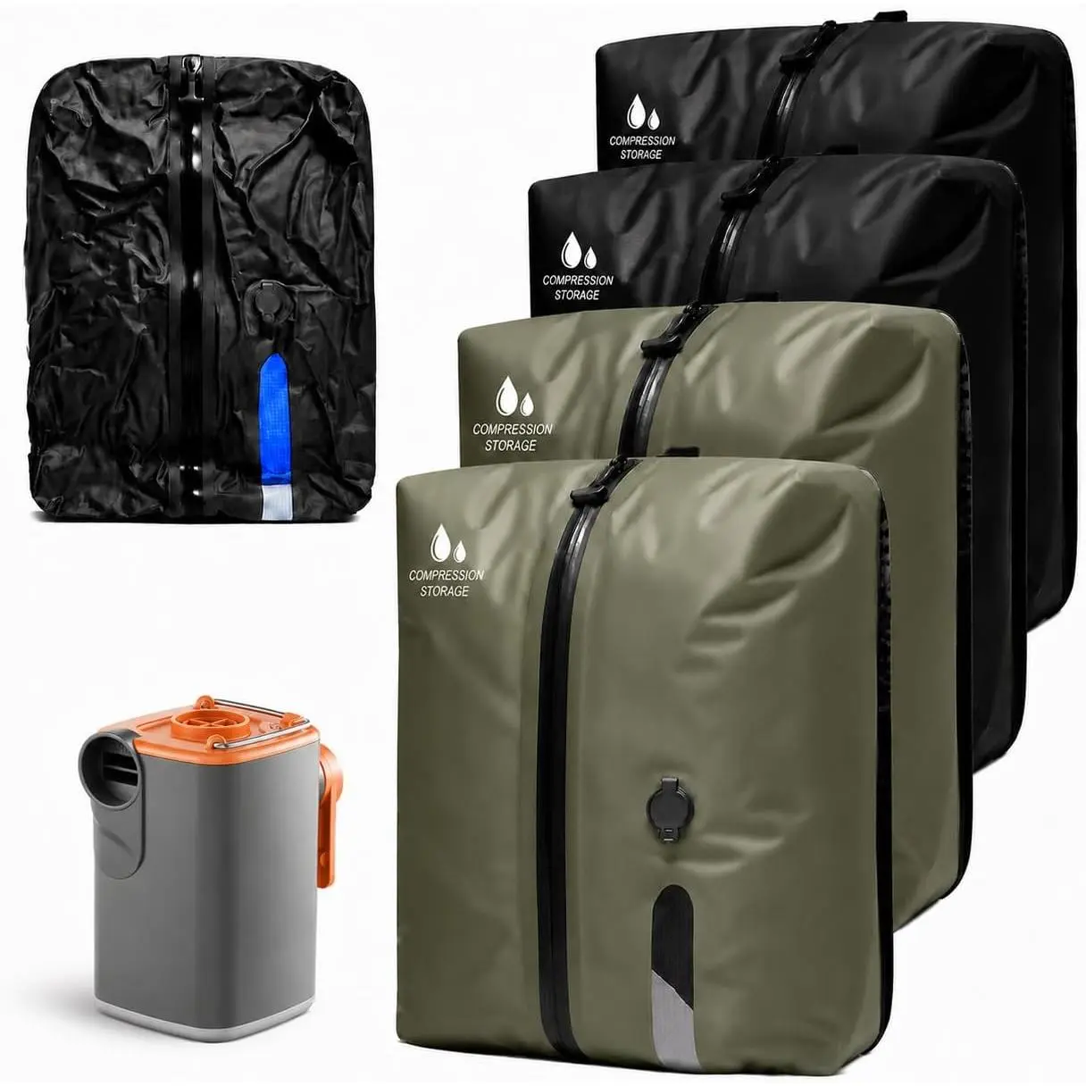 4 count Travel Pack Vacuum Kit, Space Saver Packing Cubes for Carry-, 17L | With  Pump,  Space Saver Compression Packing Cubes, For Clothes, For Travel, Odor &  Anti-
