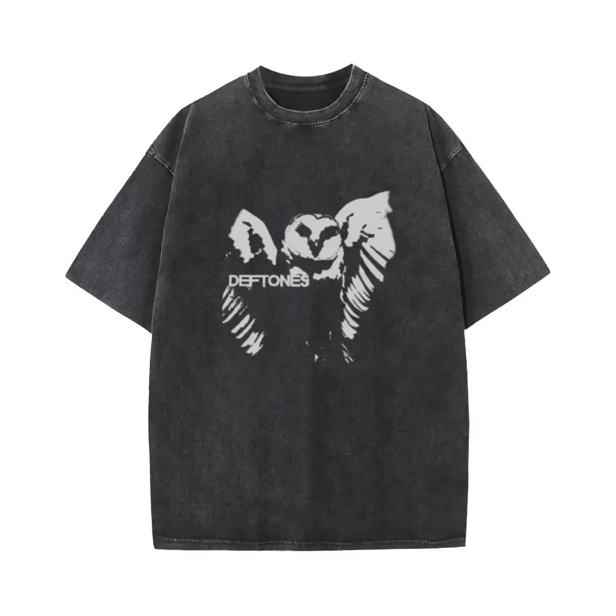 Women's Retro Limited Oversize Deftones Rock Band Short-Sleeve T-Shirt - Washed Heavyweight Cotton, Breathable Casual Fashion Beach Top, Gothic Gift