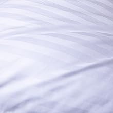 Goose Down Feather Bed Pillows for Sleeping Pair Standard Pillows for Back, Stomach or Side Sleepers Stripe White Color Set of 2 Pillows