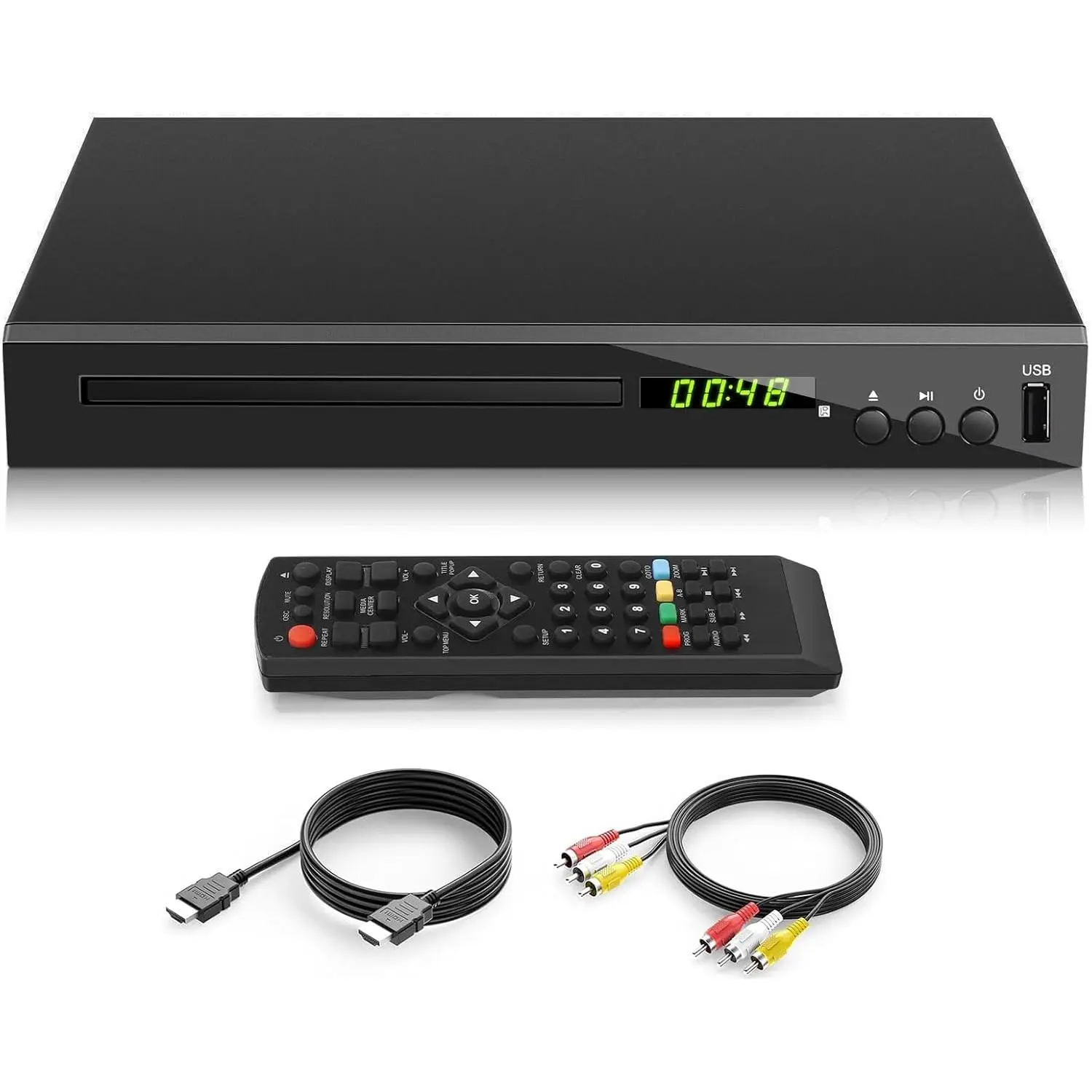 Blu Ray Player, Blue Ray/DVD/CD Player for TV, Play Region A/1 Blu-ray Disc and  Region DVD Discs, Blu-ray DVD Player with HDMI/AV/Coaxial Output, USB Input, -in PAL NTSC (Zone 1 Blu-ray)