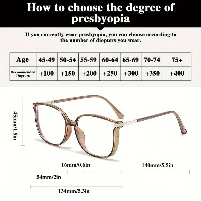 5pcs Sets Reading Glasses Women Men Square Prescription Lenses Multifocal Eyeglasses Anti-blue Light Computer Eyewear Frames