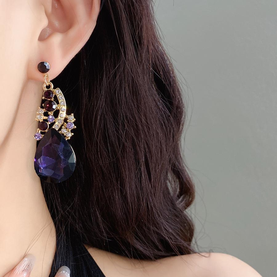 2 Pcs Inlaid Rhinestone Water Drop Necklace Earring Jewelry Sets for Women 2025 Hot Sale Personalized Wedding Bride Accessories