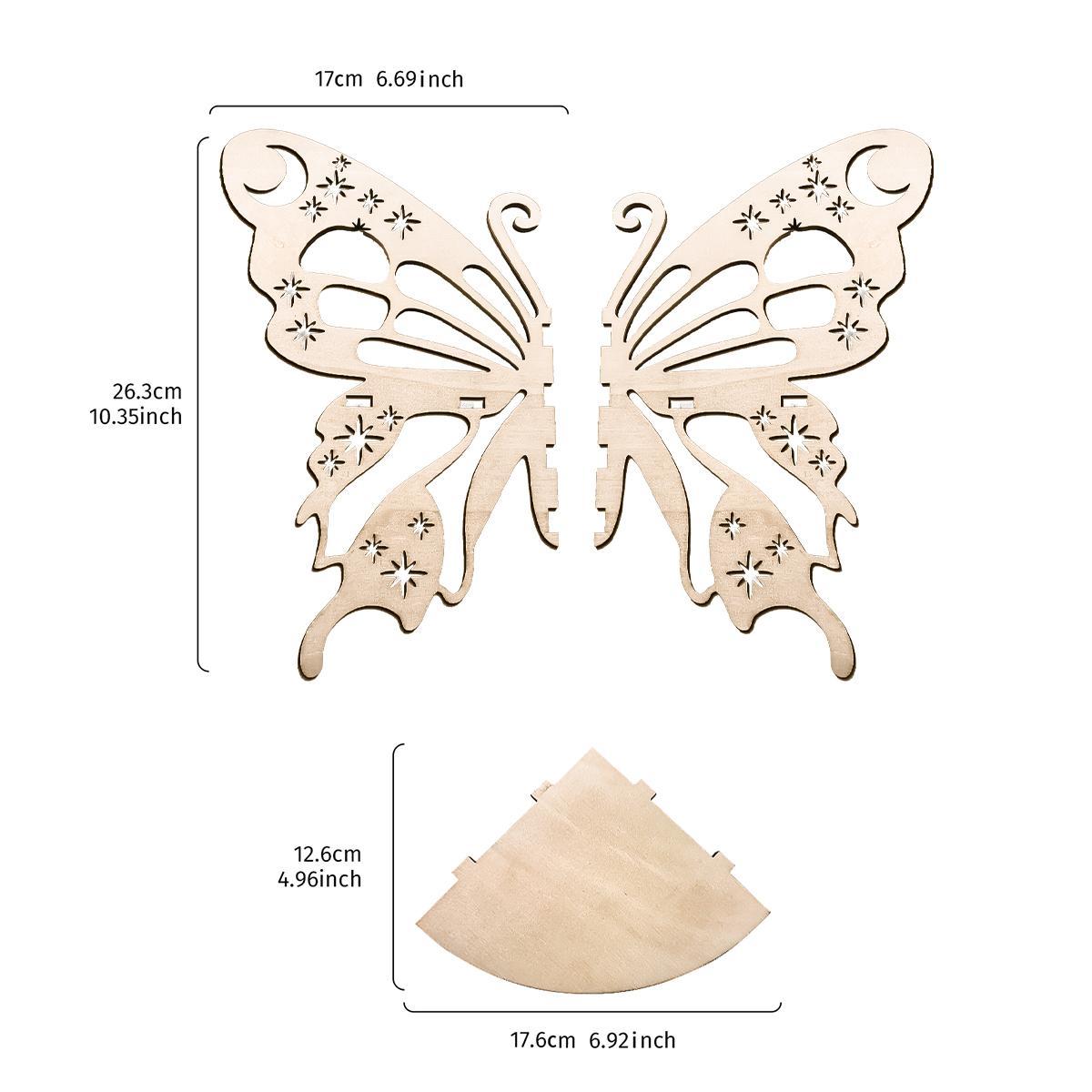 Wooden Butterfly Shaped Wall Mounted Storage Rack, 1 Count Hollow Out Design Wall Hanging Shelf, Wall Decor for Home Living Room Bedroom, Wall Mounted Organizer