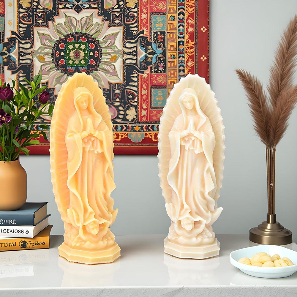 Madonna Goddess Statue Scented Candle Silicone Mold DIY Praying Woman Resin Plaster Diffuser Stone Ornament Mold