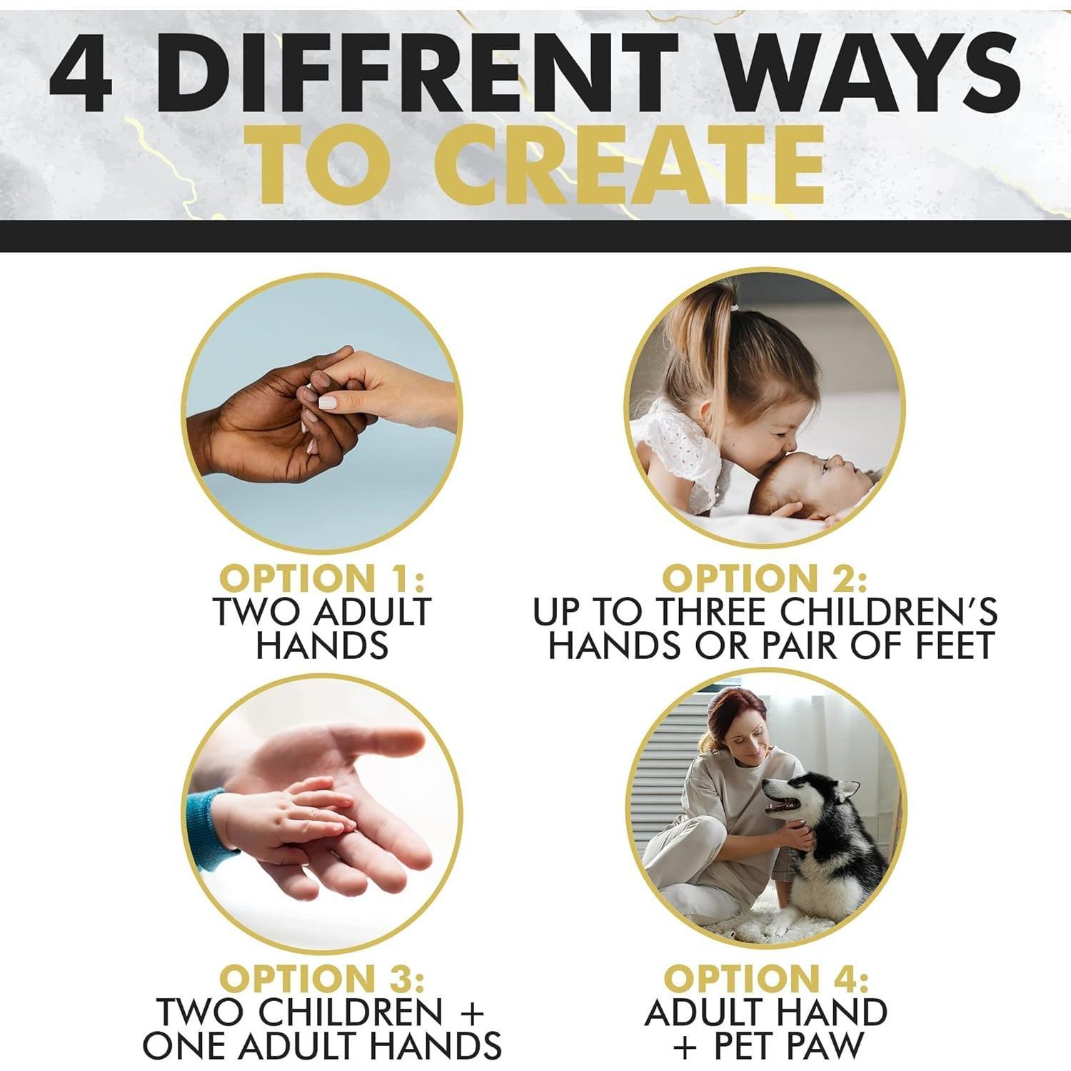 Hand Casting DIY Kit for Couples | Complete kit with  Display, Wooden Base, and Step-by-Step Guide to Create a  Hand molding Christmas