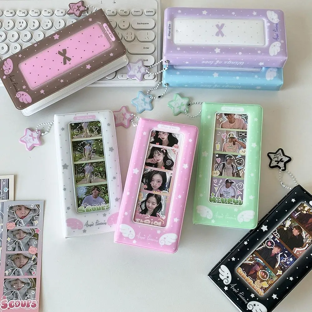 New Arrival 40 Pockets Angel Wings Photo Booth Frames Album For 2x6 Inch Photo Strips Wedding Album 2 x 6 Bookmark Holder Album
