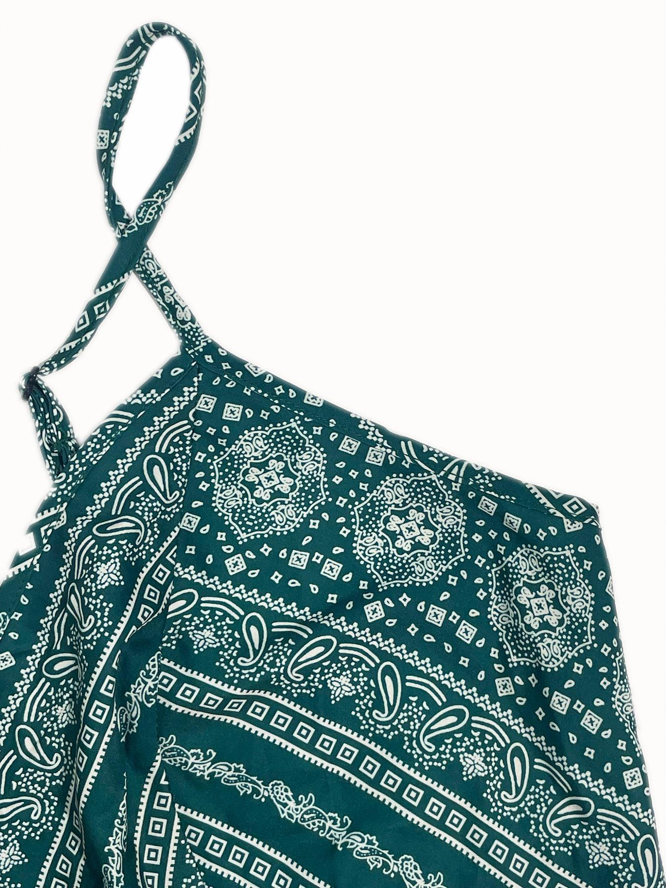 Women's Boho Striped Bodycon Dress, Slit Thigh Backless Spaghetti Strap Sleeveless Fitted, Perfect for Beach Vacation & Layering, Casual Wear