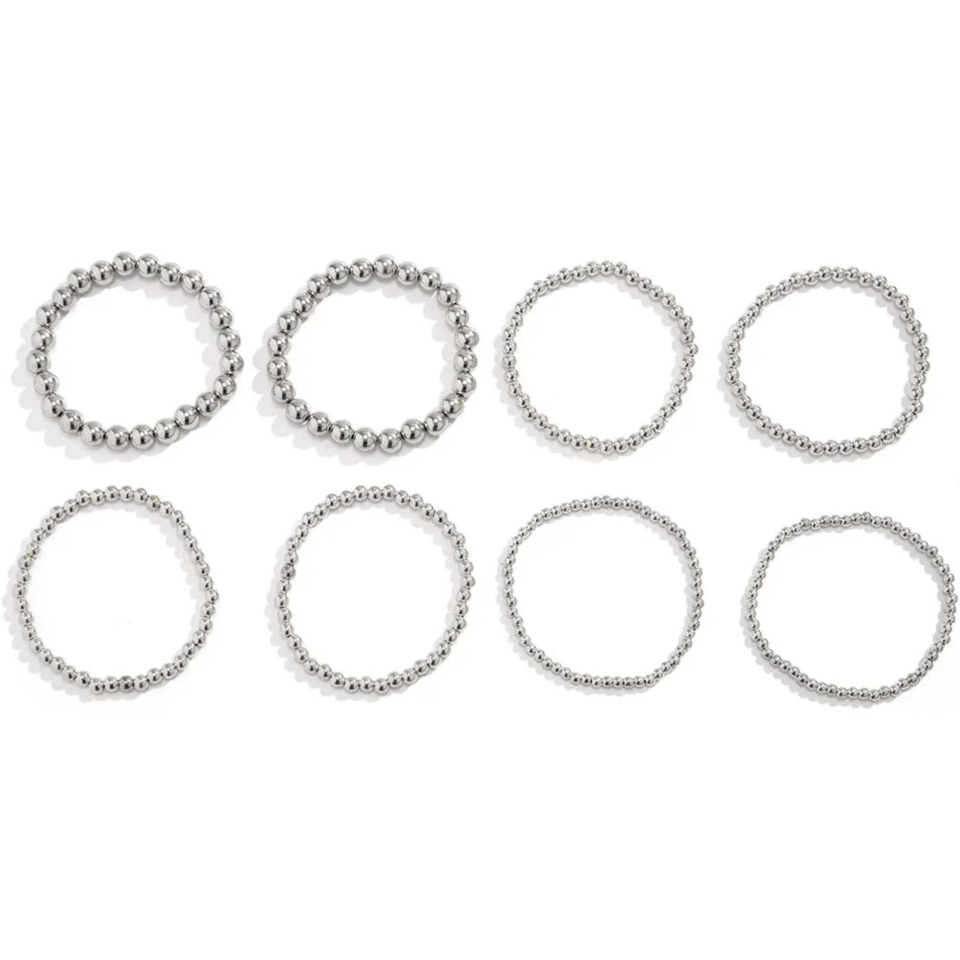 Bracelets for Women Non Tarnish Beaded Bracelet Stretch Bead Ball Bracelet Sets Trendy Stackable Layered   Bracelet  for Women