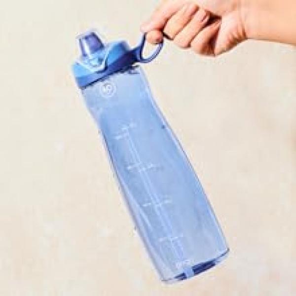 Plastic Water Bottle with Chug Lid and Carry Handle, Reusable, BPA Free, Dishwasher Safe, Perfect for Travel, School, Outdoors, and Gym |   18oz, 32oz, 40oz, 64oz gallon water jug Drinkware Cup Tumbler Mug Bottled Washable Portable Blue
