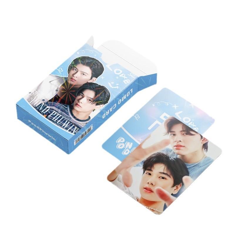 92Pcs/Set PONDPHUWIN Thai Star Laser Lomo Card Drama CP Pond & Phuwin Holographic Photo Cards with Stickers