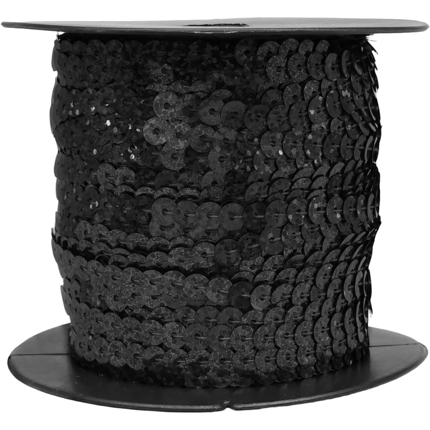 100 Yards Sequin Trim 6mm Flat Round Sequins for Crafts Sewing & Costume Embellishment Black