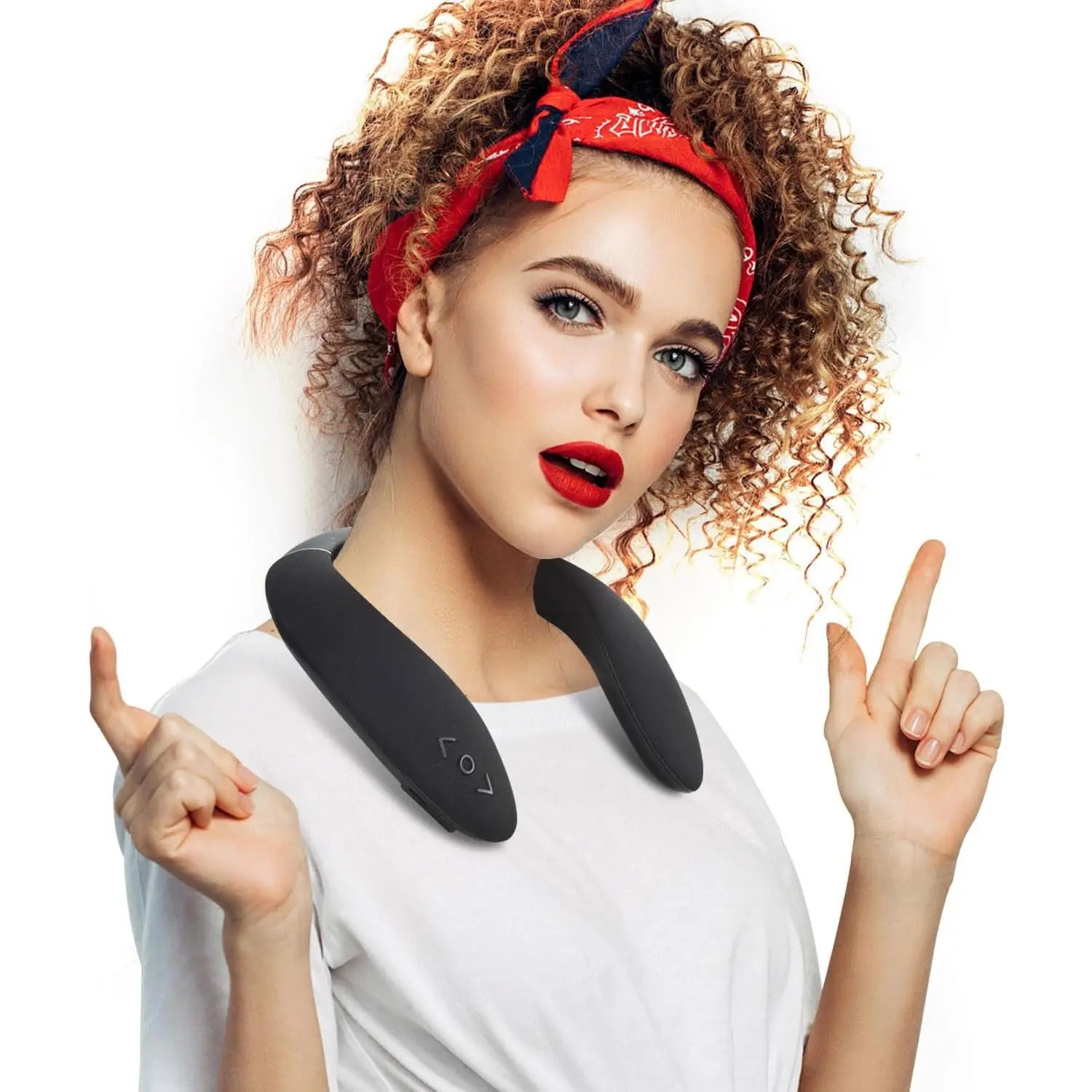 Wearable Neckband Speaker | True  Stereo HiFi Sound, Portable Personal  Speakers with 24H Playtime, for , Office, and Outdoors