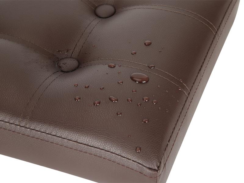 Storage Ottoman Foot Rest Stool, Foldable Leather Footstool Storage Bench with Thicker Foam Padded Seat. Foot Rest Under Desk for Living Room Bedroom 350 lbs, 17x13x13 in, Brown