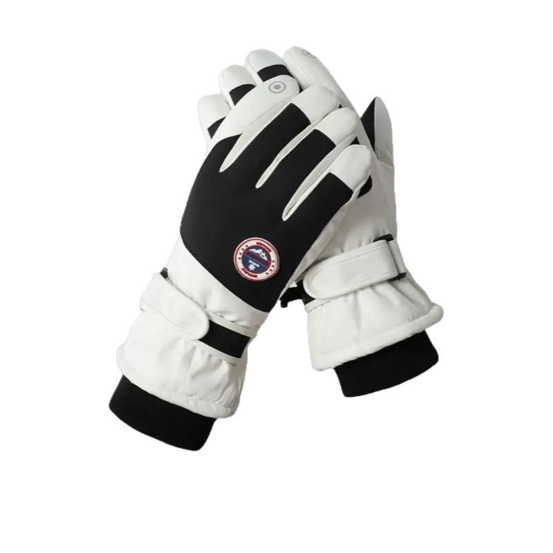 Ski Gloves For Outdoor Use, Unisex, Windproof, Fleece-Lined, Thickened For Warmth, Water-Repellent, Touchscreen-Compatible Cycling Gloves.