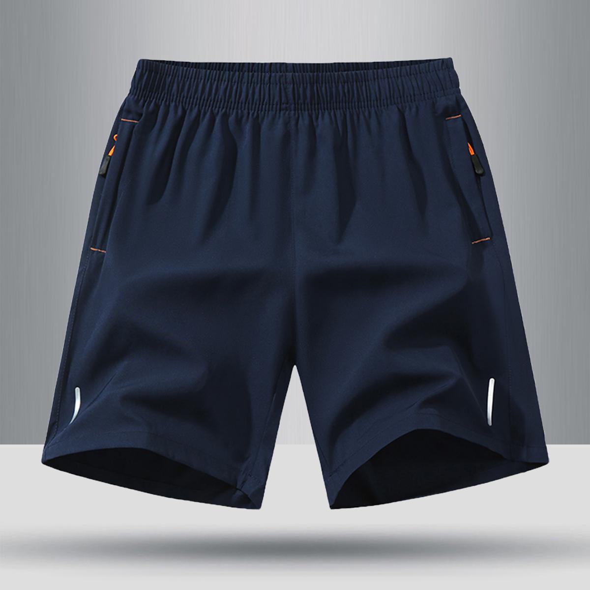 5-Pack, Men's Solid Color Zipper Pocket Shorts - Summer Casual Comfortable Breathable Three-Quarter Pants, Men's Everyday Bottoms, Tropical Beige, 5-Pack Men's Casual Breathable Shorts  Breathable Solid Color Zipper Shorts Menswear Plain SpringStatements