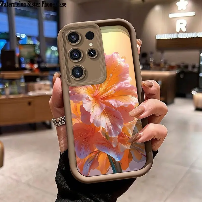 Phone Case: for Galaxy S26 S25 S24 S23 S22 S21 Fe Plus Ultra A13 A14 A15 A16 A17 A33 A34 A35 A36 A52 A53 A54 Note20 Phone Case, Lightweight Shock Resistant Anti Drop Protective Cover with Natural Blooming Petal Details