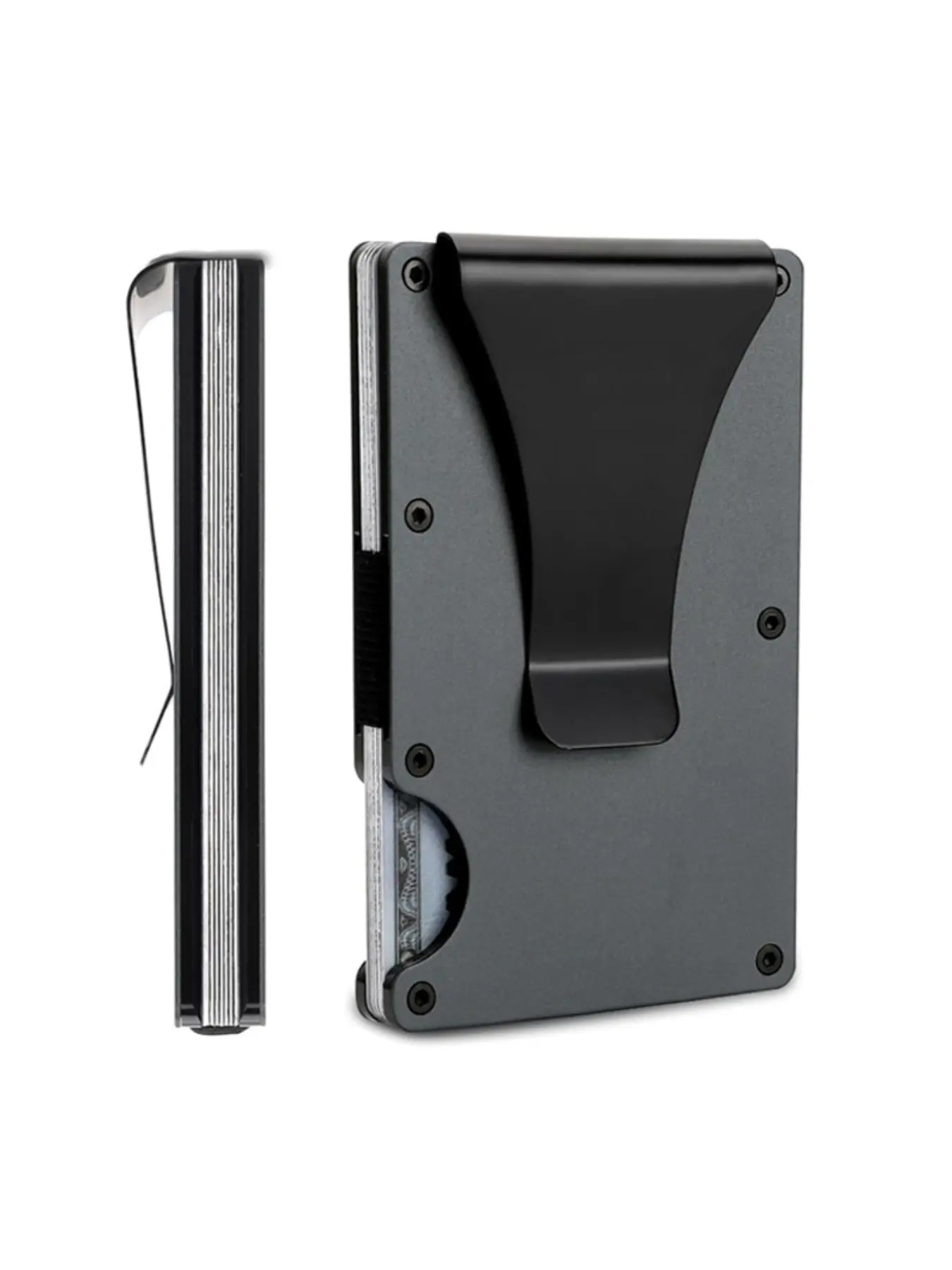 Metal wallet with a leather wallet function, sturdy and lightweight, can accommodate multiple bank cards and cash, business metal card holder, hard shell card holder, minimalist metal card sleeve, men's ultra-thin metal card holder