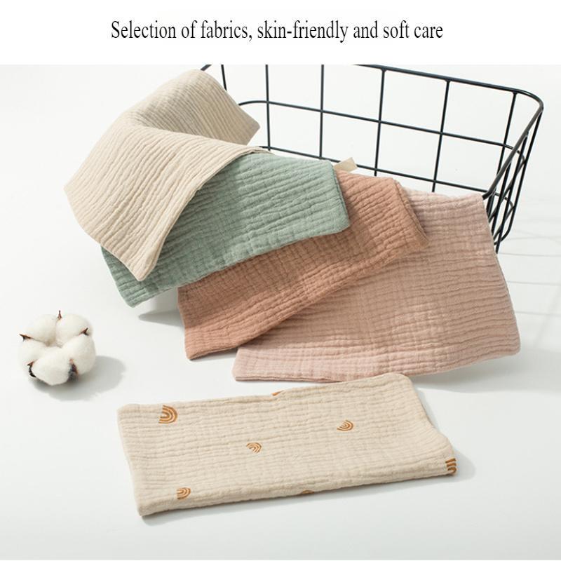 5pcs, Mixed Gauze Hand Towel, Pure Cotton Four-layer Small Square Towel, Face Towel, Handkerchief, Retro Style Suitable for Home Use