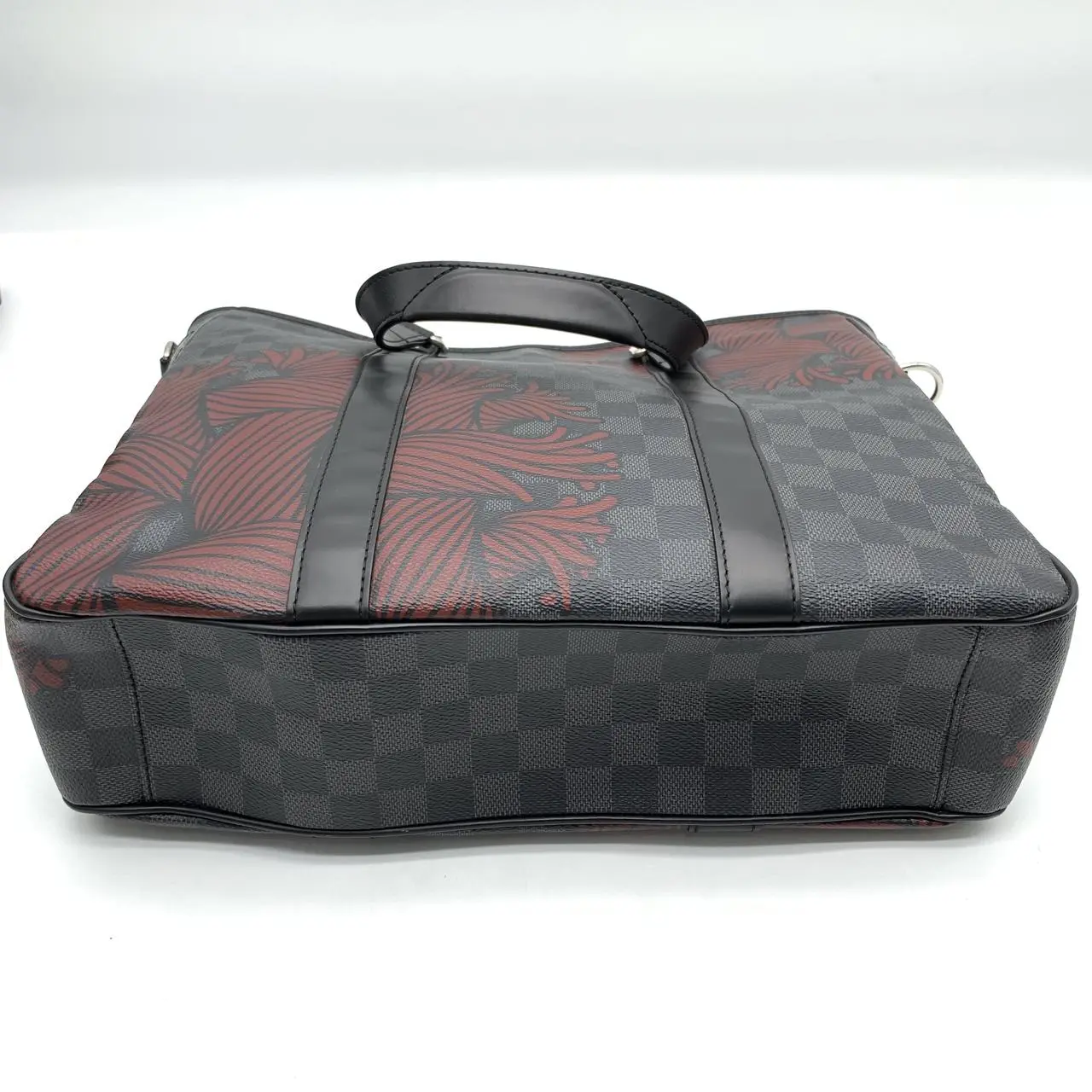 Pre-owned LV black checkered pattern knotted tote (small)/10013202