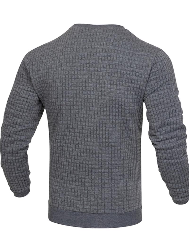 Men's Regular Fit Plain Long Sleeve Tee, Casual Comfy Crew Neck T-shirt for Spring & Fall, Fashion Men's Top for Daily Wear