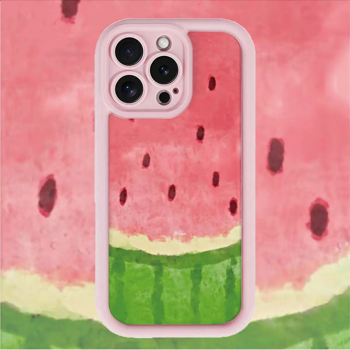 Pink Seeded Watermelon Printed Phone Case, Suitable For iPhone 17/16/15/14/13/12/11 Pro Max Plus Mini Air E Series. Anti-Drop Cover, Durable Phone Cover, Stylish Gift