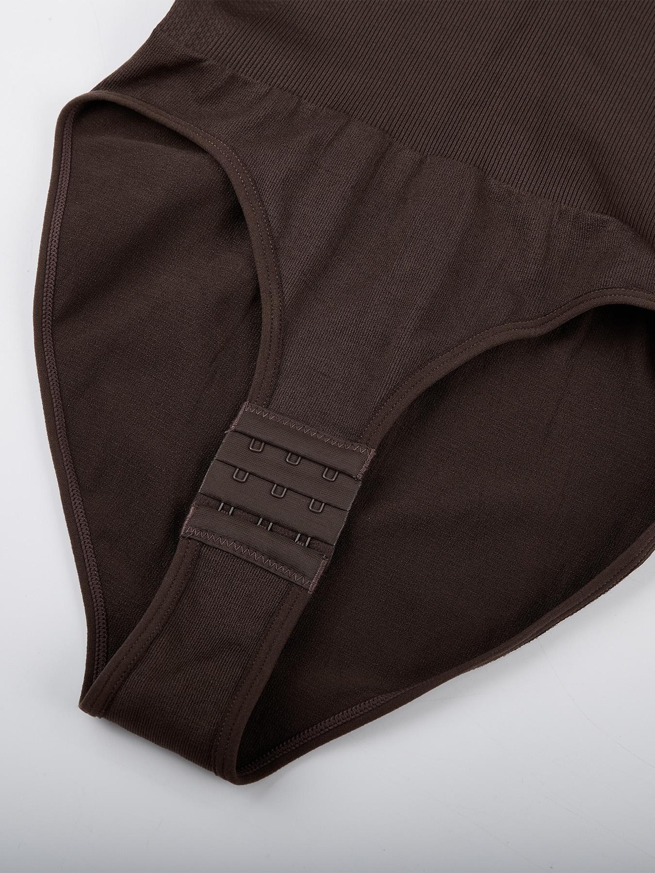 Women's Short Sleeve Seamless High Waisted Shapewear Bodysuit, Tummy Control Round Neck Slim Fit Top, Casual All Season Wearable Undergarment