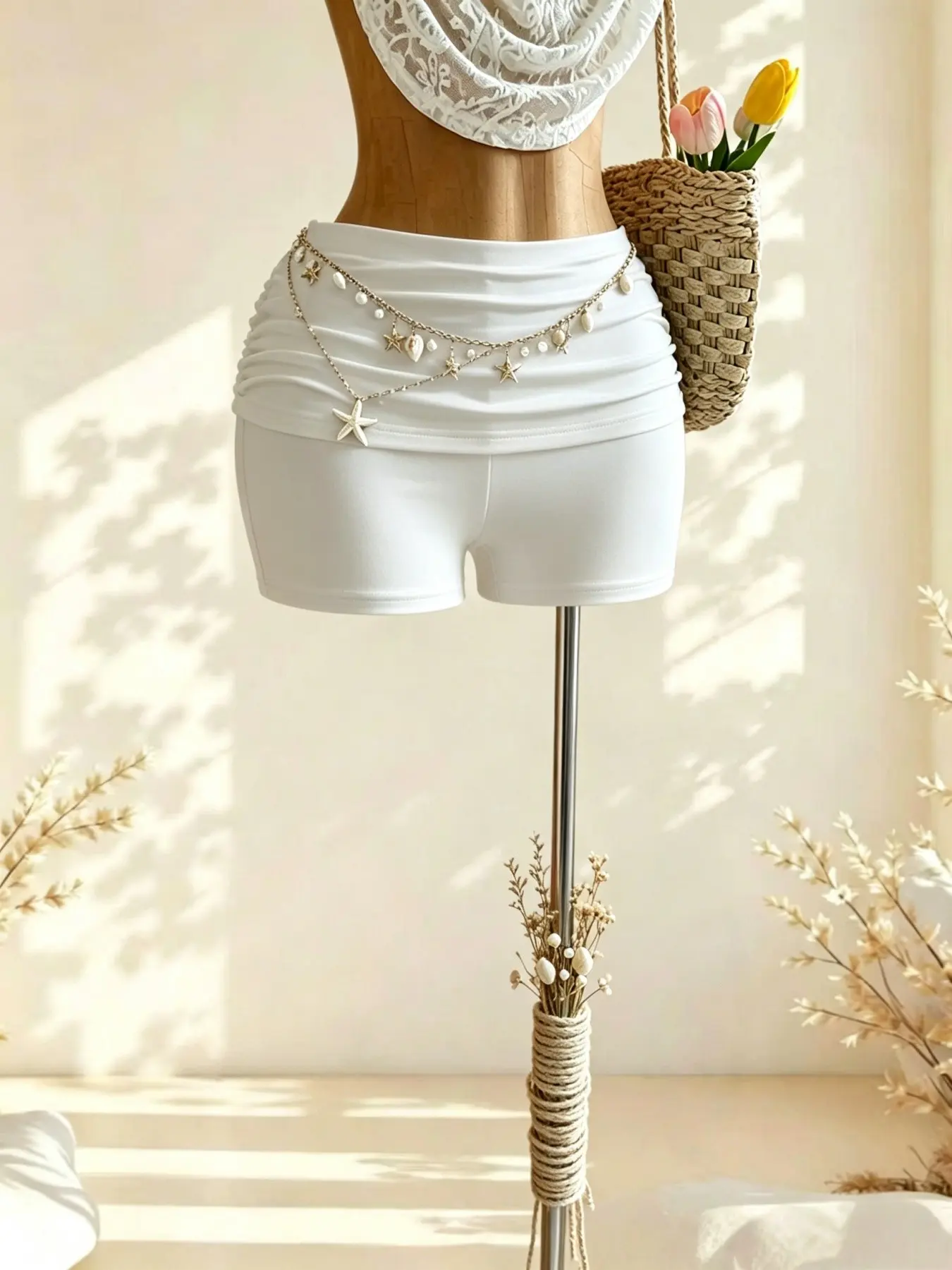 Women's Casual Low Waist Ruched Bodycon Shorts, Slimming Effect, Single Piece, Trendy, Cute and Comfortable, Perfect for Daily Wear