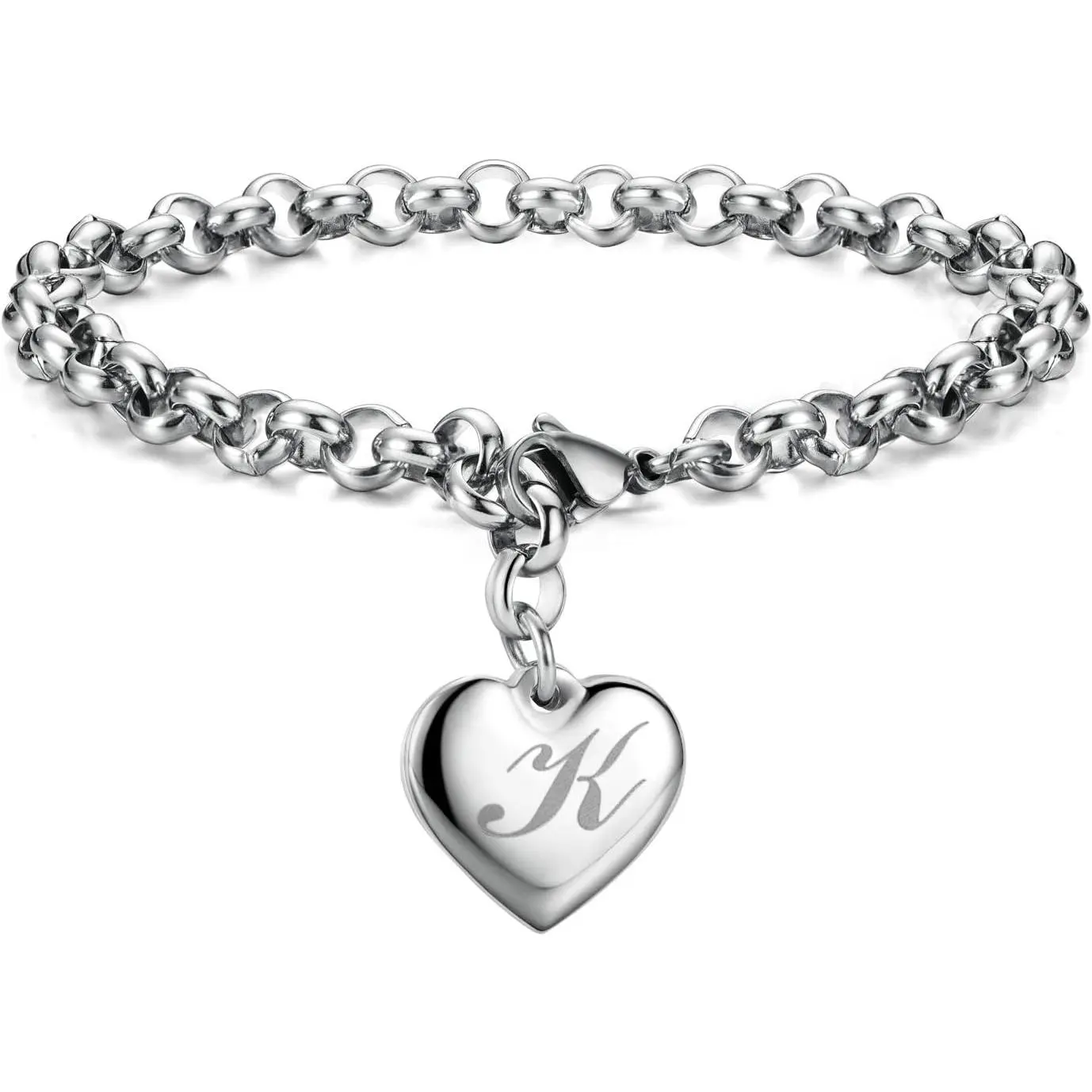 Monily Birthday Gifts for Women Initial Charm Bracelets for Women Letters Alphabet Heart Bracelet for Women