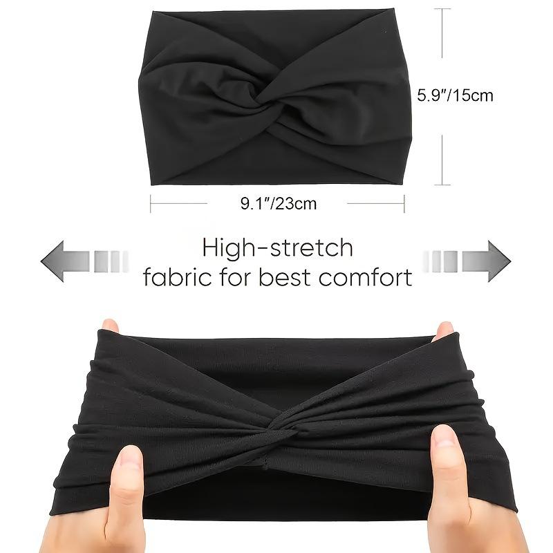 10Pcs/Pack Women Headbands African Wide Hair Wrap Turban Twist Headband for Women Large Sport Workout Stretch Non-slip Big Hair Bands