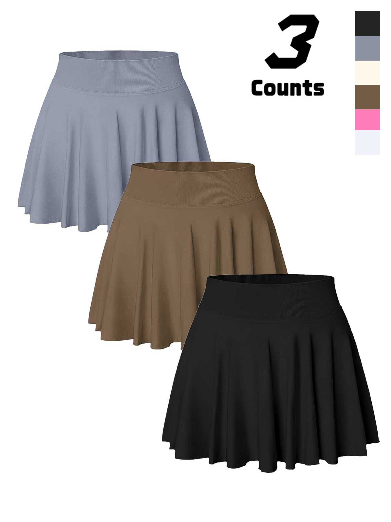 Women's Solid Color Pleated Skort, Sporty Casual Pocket Skort for Tennis Yoga Gym, Ladies Sportswear for Spring & Fall, Womenswear, Tennis Skorts, Athletic Skort