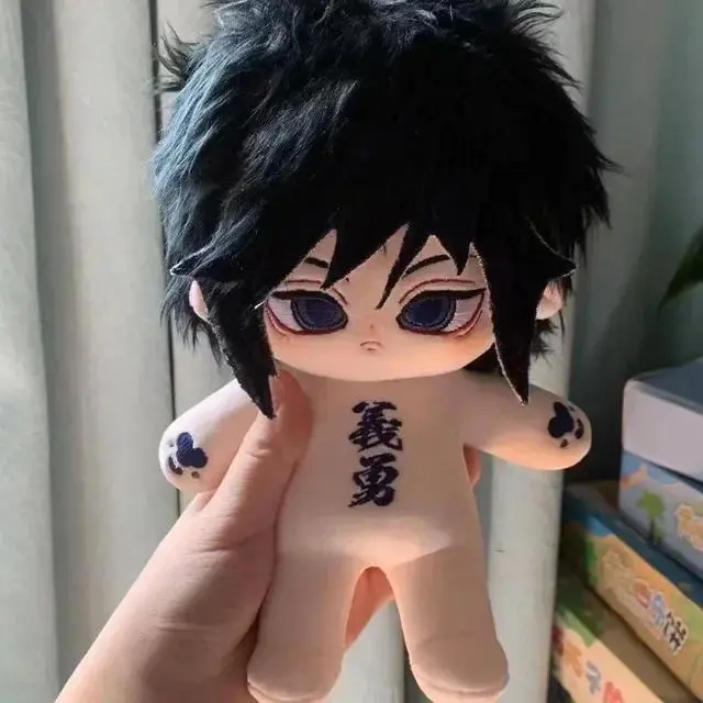 20cm Game Demon Slayer Tomioka Giyuu Cosplay Stuffed Animal with Human Figure Gift to the Children's Forehead Plush Doll