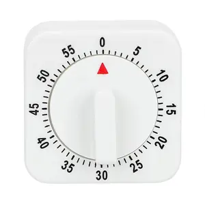 Mechanical Timer Kitchen Tools White Square Cooking Tools 60 Minutes Kitchen Timer Countdown Alarm Reminder