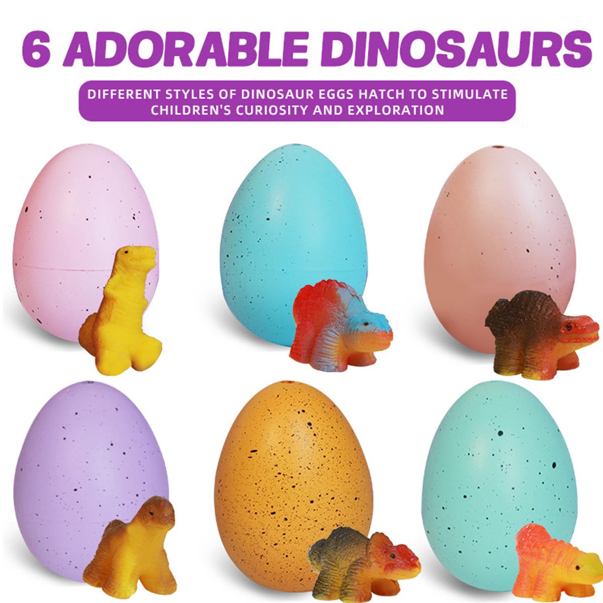 Hatching Dinosaur Surprise Eggs for Kids - 6 Pack Easter Basket Stuffers, Birthday Gifts for Boys & Girls Age 3 4 5 6 7 8 Years Old