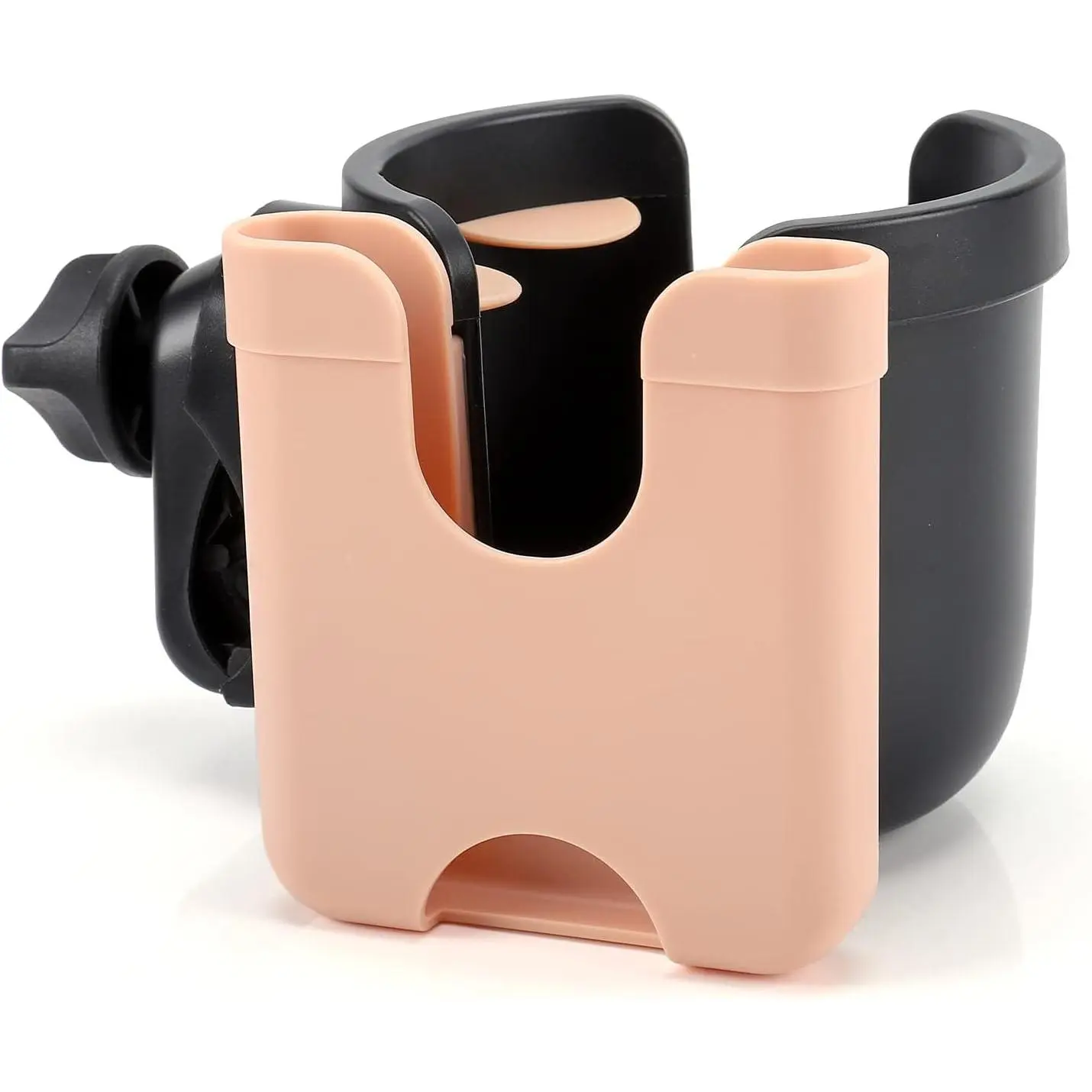 Stroller Cup Holder with Phone Holder, Bike Cup Holder, Universal Cup Holder for Uppababy Nuna Doona Strollers, 2-in-1 Cup Phone Holder for Stroller Bike Wheelchair Walker Accessory