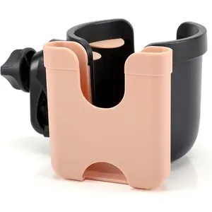 Stroller Cup Holder with Phone Holder, Bike Cup Holder, Universal Cup Holder for Uppababy Nuna Doona Strollers, 2-in-1 Cup Phone Holder for Stroller Bike Wheelchair Walker Accessory