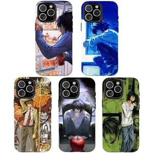 Death Note Fan Art Phone Case, L & Kira Manga Print Protective Cover,Compatible  for iPhone 16 15 14 13 12 11 17 Pro Max for Samsung S21 S22 S23 S24 S25 S26 Phone Case,Durable Dual-Layer Design Phone Cover,Exquisite Gifts for Anime Lovers