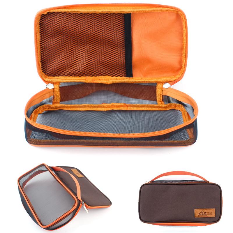 Outdoor travel cosmetic bag camping accessories bag picnic barbecue portable tableware bag storage bag drain bag travel bag