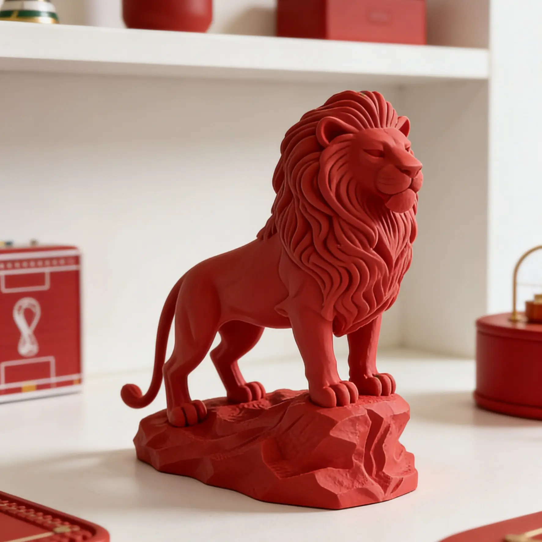 Lion 3D Decorative Piece, Modern Abstract Animal Sculpture, Perfect for Holidays, Home Office Decoration, Ideal Gift, Handmade Craft