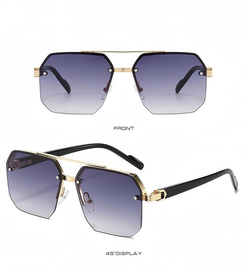 Large-face slimming high-end half-frame sunglasses for men, UV protection, new model for driving