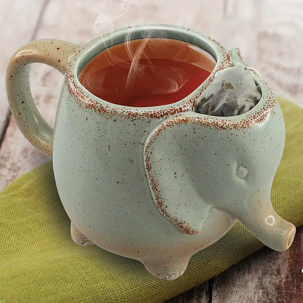 Ceramic 15oz Elephant  Mug Green