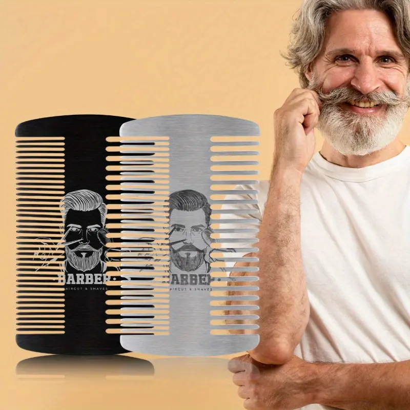 Metal comb for women, men, beard, beard, fine cutting, teasing hairdressers, stainless steel hairstyles, dandruff removal, fear lock