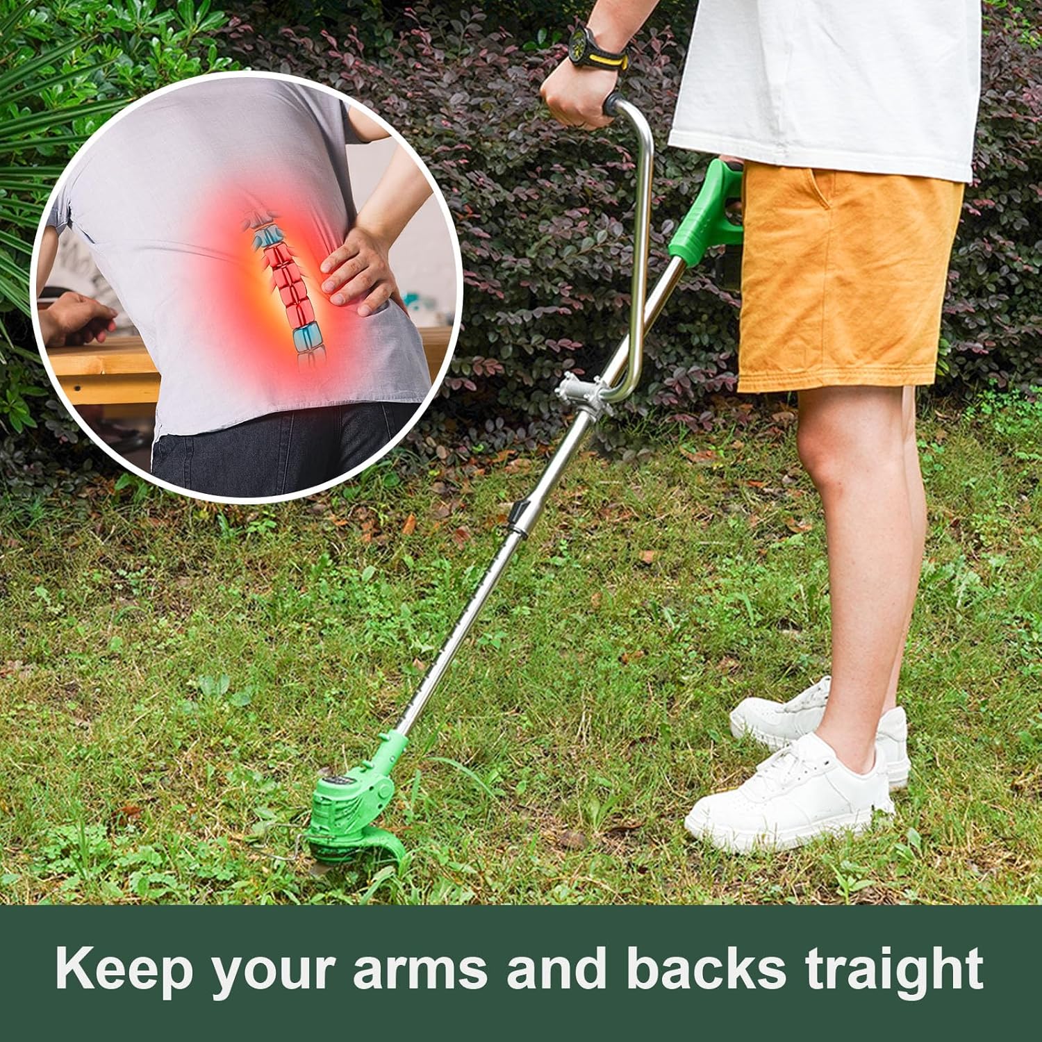 Grass Trimmer Handle, Aluminum Trimmer Handle with Bracket Clip, Multifunctional Garden Trimmer Handle, Power Tool Accessories