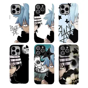 Y-S0u1 Eateeer Black Star Death the Kid Phone Case 6 Styles,Having good protective properties,for iPhone 16 15 14 13 12 11 17Pro Max,for Samsung S25 S24 S23 S22 Ultra,Protective Cover,give her/him a gift for Christmas and Th