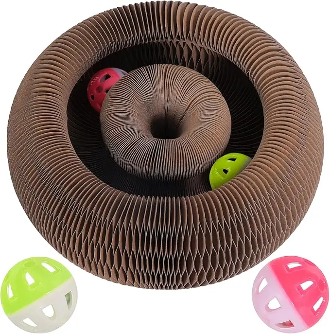 Adorable Flower-Shaped Wind Chime Cat Scratcher, Versatile Magnetic Corrugated Paper Cat Toy, Durable And Chew-Resistant Cat Toy, Self-Amusing Boredom-Relieving Bell Ball, with an Additional Bell Ball