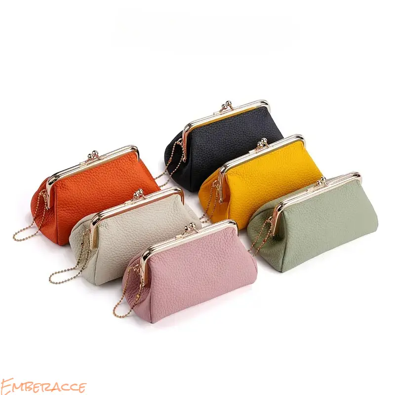 Women's Genuine Leather Small Wallet Coin Purse, Compact Card Holder Wallet with Snap Closure & Lipstick Pocket, Stylish Mini Wallet Organizer for Women, Lightweight Everyday Carry Purse for Shopping, Travel, Birthday Gift