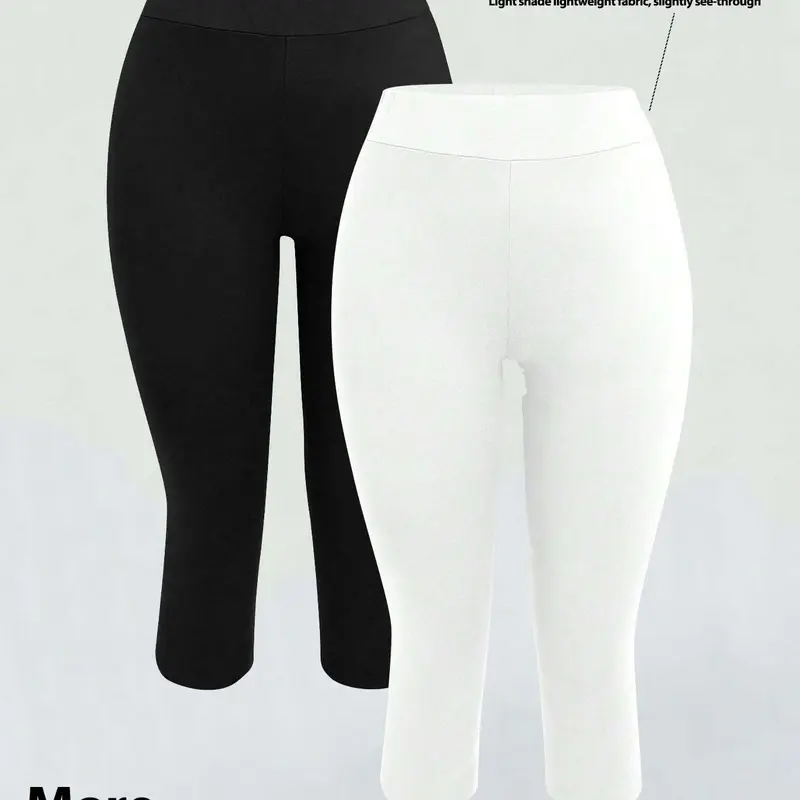 Women's High-Waisted Seven-Eighths Tight Pants, Waist Cinching Leopard Pattern Solid Color Sports Yoga Pants, Soft Stretch Casual Fitness Bottoms, Stretchy Workout Bottoms