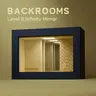 Handmade Backrooms Level 0 Infinity Mirror Box - Black Wood Frame Wall Decor, Unique Decor, 1/12 Scale Doll Figurine Holder, Endless Depth Gaming Accent, Figurines & Miniatures Home Goods, Dreamcore Horror Gift