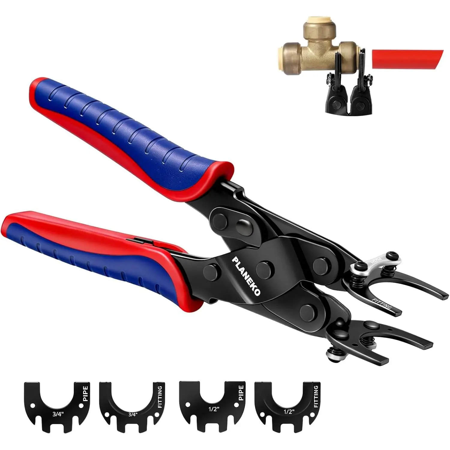 Disconnect Tongs Tool Sized 1", 3/4", 1/2" used for Removing Push to Connect Fittings Brass Push Fitting Removal Tool