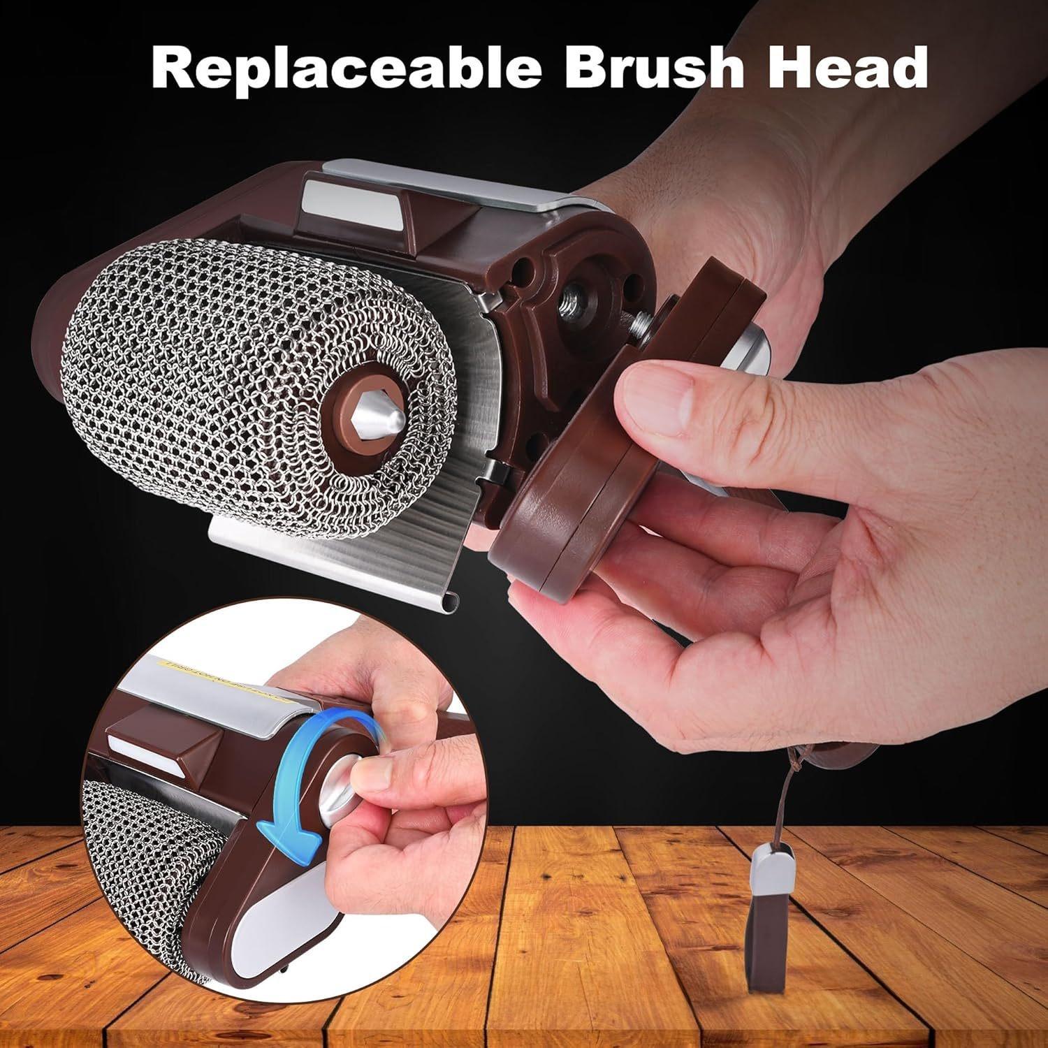 Outdoor Barbecue Grill Special Barbecue Brush with Led Lighting, Electric Cleaning Brush, Stainless Steel Roller, Anti-Scalding, Wholesale Cordless High-Torque Impact Drill